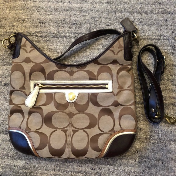 Coach Handbags - Coach Signature Print Crescent W/Shoulder Strap